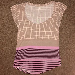 Pink, black, and gray geometric Fossil top